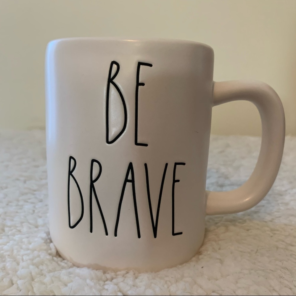 BNWT Rae Dunn White BE BRAVE Mug